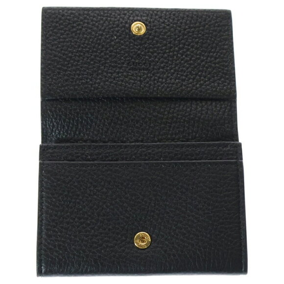 Gucci Horsebit Leather Bifold Coin Wallet Case Business Holder Black - Picture 5 of 6